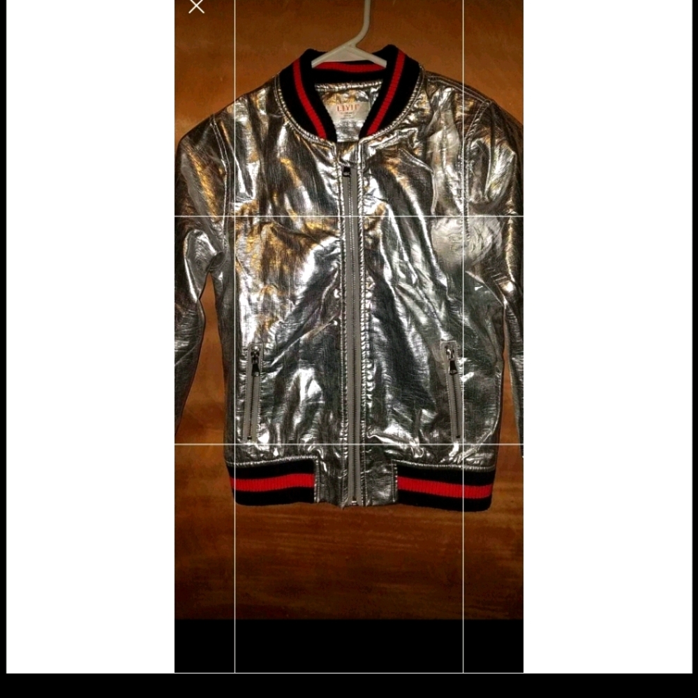 Metallic Silver bomber jacket